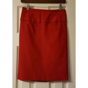 Red pencil mini skirt stretch, size M, Made in USA